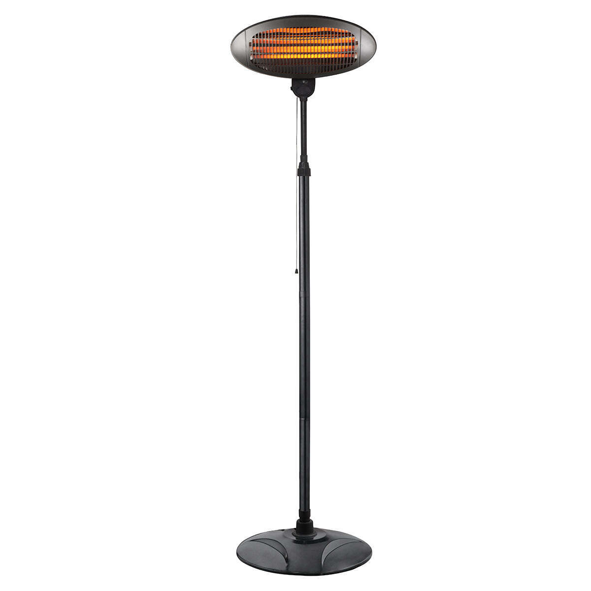 V196-H600-95484-00 2000W 2.1m Free Standing Adjustable Portable Outdoor Electric Patio Heater Black - Image 1