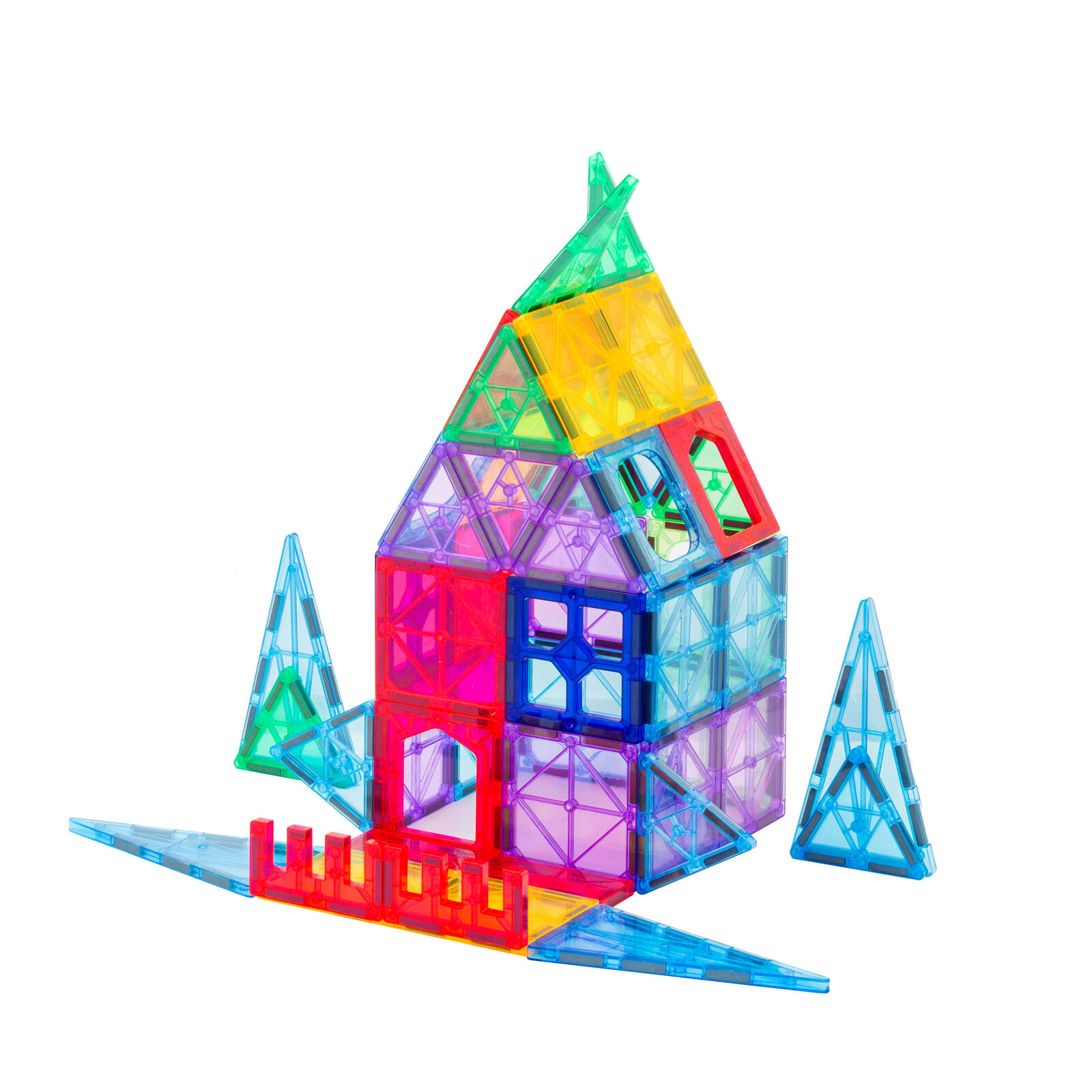 V196-LZW-801-202506101435-00 48 Pcs non-toxic STEM Educational, Durable Magnetic Tiles/Puzzle with Storage Bag - Image 1