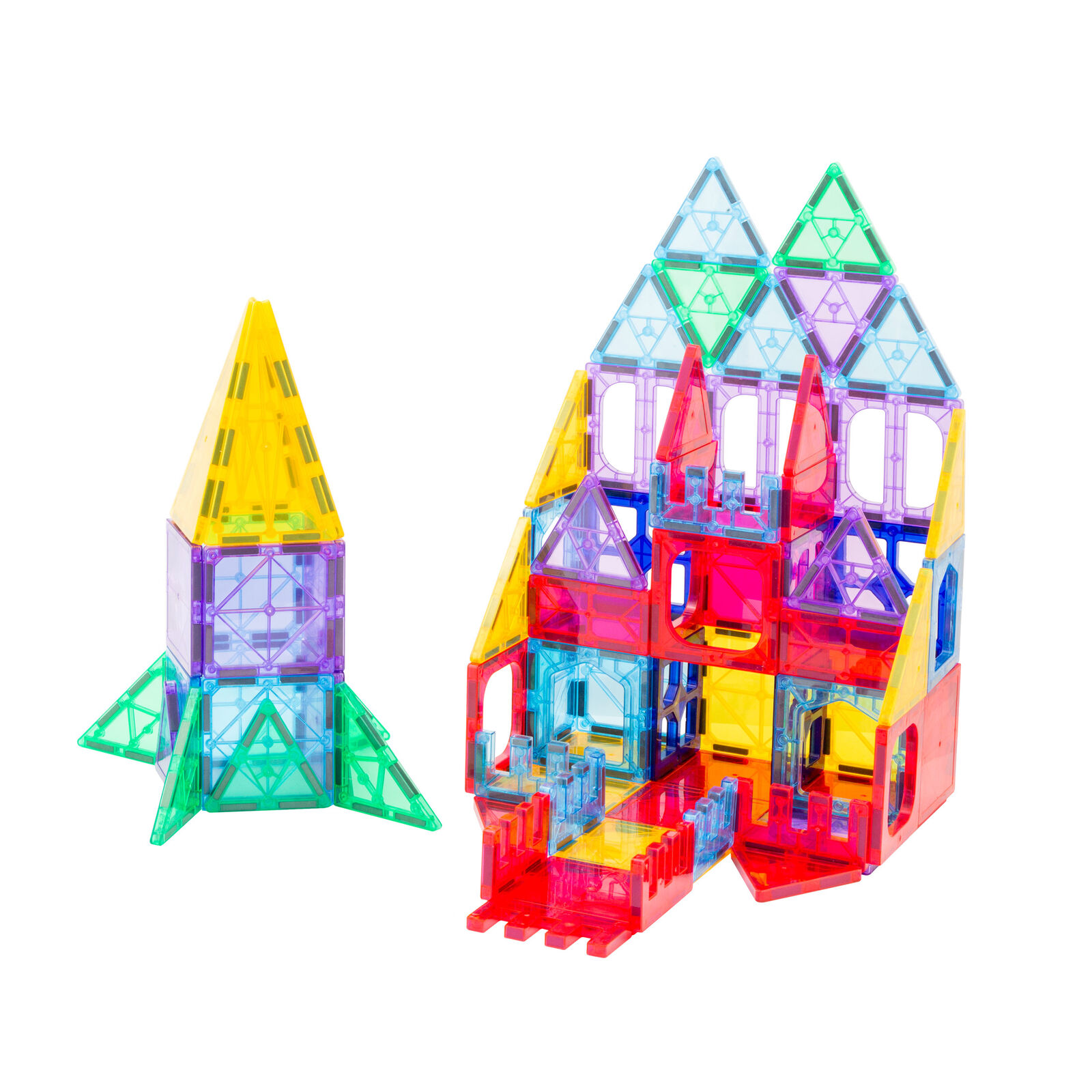 V196-LZW-802-202506101435-00 78 Pcs non-toxic STEM Educational, Durable Magnetic Tiles/Puzzle with Storage Bag - Image 1