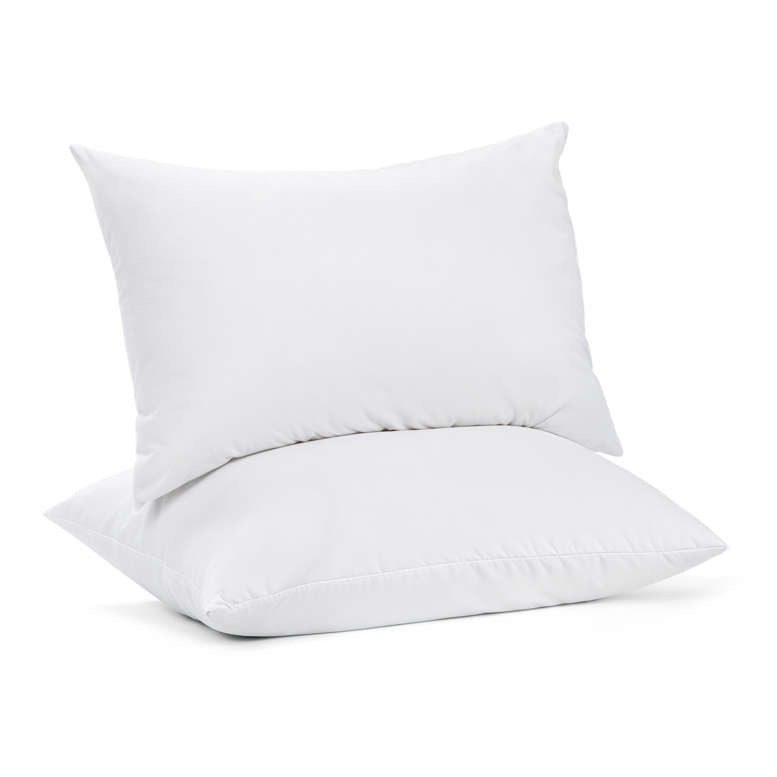 V196-P200_K-206087-00 100 Percent Cotton Pillow Cover with 800g Poly Fill, Hypoallergenic, Antibacterial, and Cooling Technology 2 PK - Image 1