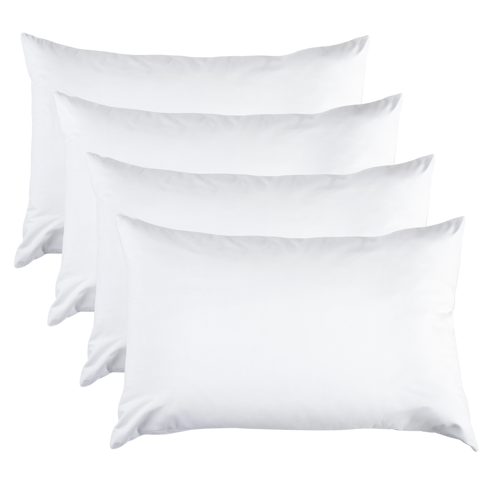 V196-P400_K-206504-00 100 Percent Cotton Pillow Cover with 800g Poly Fill, Hypoallergenic, Antibacterial, and Cooling Technology 4 PK - Image 1