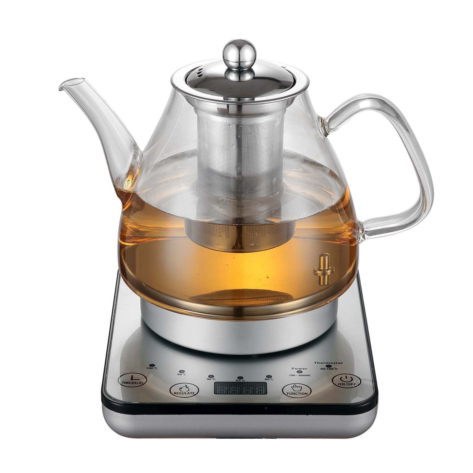 V196-SK200-37999-00 1.2L Digital Glass Kettle w/ Electric Tea Pot & Infuser 800W - Image 1