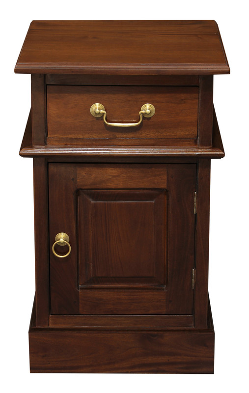 V199-BS101PNRM-149104-00 Tasmania 1 Solid Door 1 Drawer Bedside (Mahogany) - Image 1