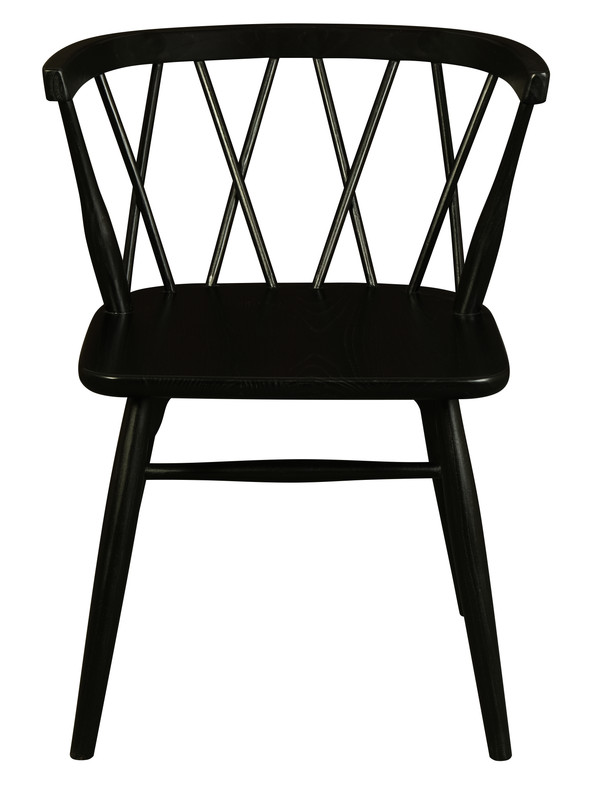 V199-CH061XBSF2B-191635-00 Sierra Cross Back Oak Chair - Set of 2 (Black) - Image 1