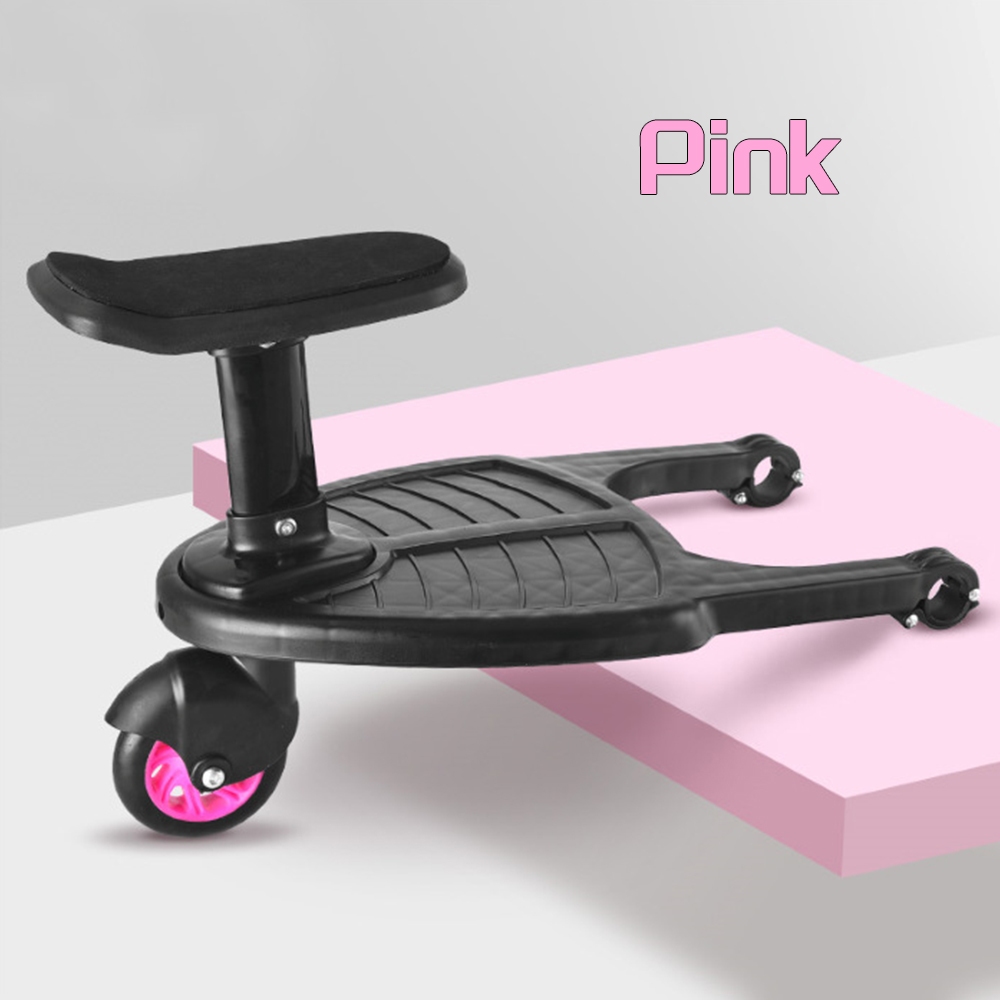 V201-BABY0002PI8AU-65328-00 Stroller Step Board Toddler Buggys Wheel Standing Board Skateboard For Pram Kids Pink - Image 1