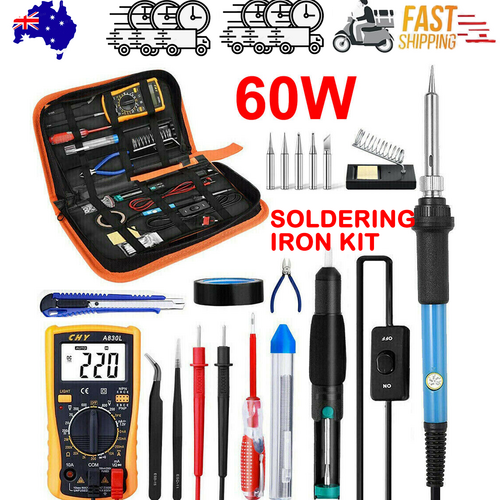 V201-BCZ0060008AU-213312-00 60W Soldering Iron Kit Welding Solder Station Wire Desoldering Pump Multimeter - Image 1