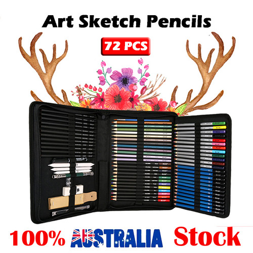 V201-BCZ0072BL8AU-48313-00 72pcs Professional Drawing Artist Kit Set Pencils and Sketch Charcoal Art Tools - Image 1