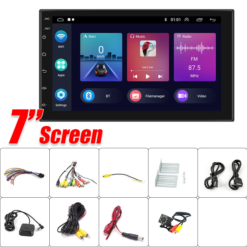 V201-CAR0007BL8AU-72130-00 7 inch Car Radio 2 DIN GPS FM RDS WIFI w/ Rear Camera For Android IOS CarPlay AU - Image 1
