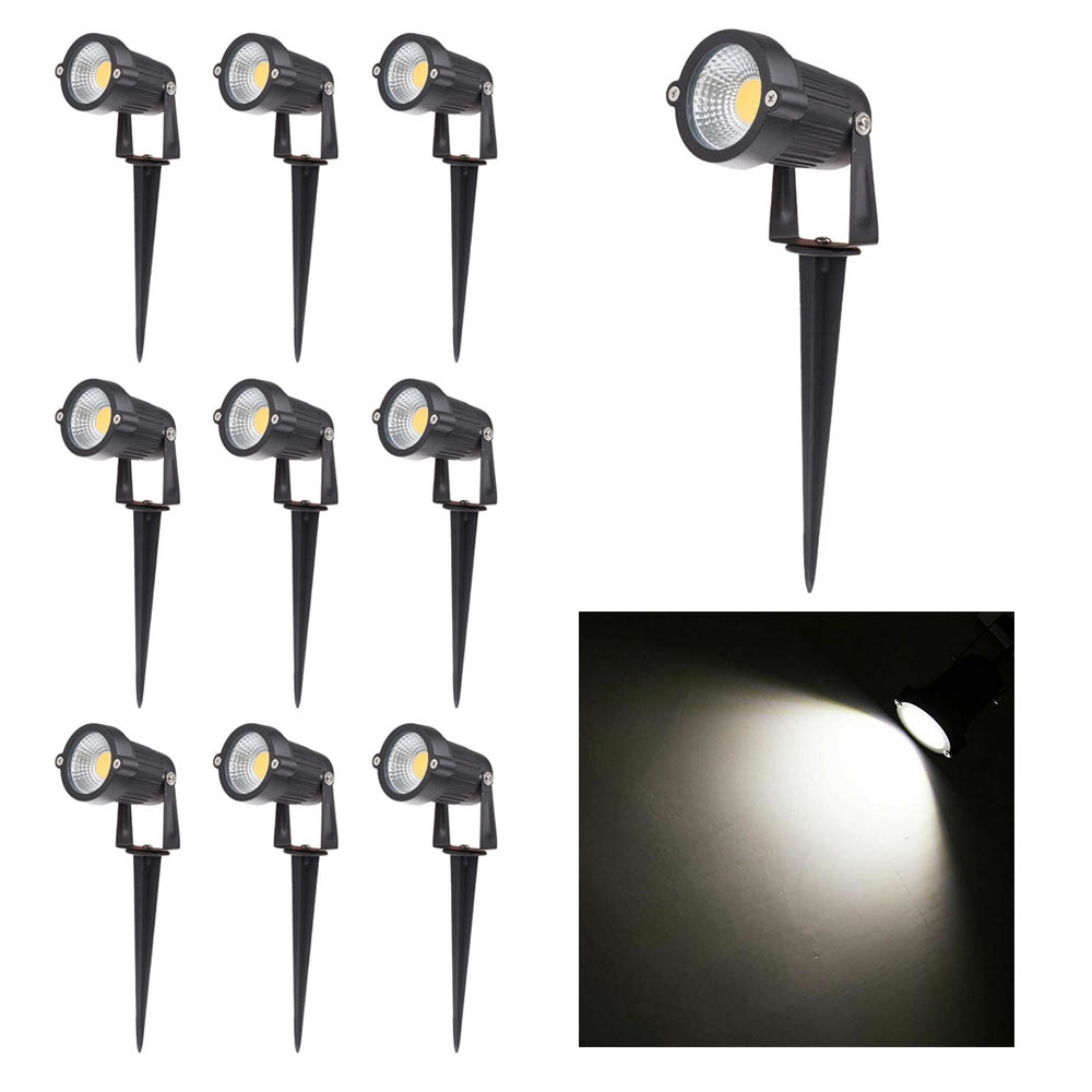 V201-EAZ01982CL8-10AU-52616-00 10PCS 12V LED Waterproof Outdoor Garden Spotlights Landscape Light Flood Lights Cool White - Image 1