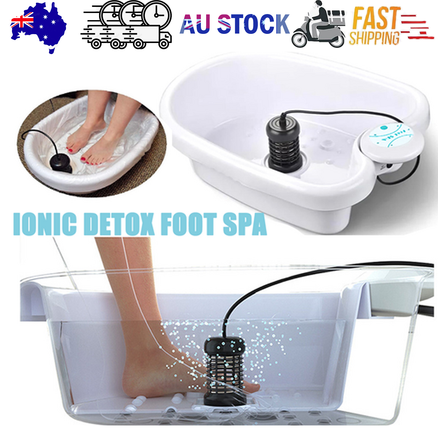 V201-EBA4236WH8AU-202505151826-00 Ion Ionic Detox Foot Bath Spa Machine Tub Array Cell Cleanse for Health Tool Set - Image 1