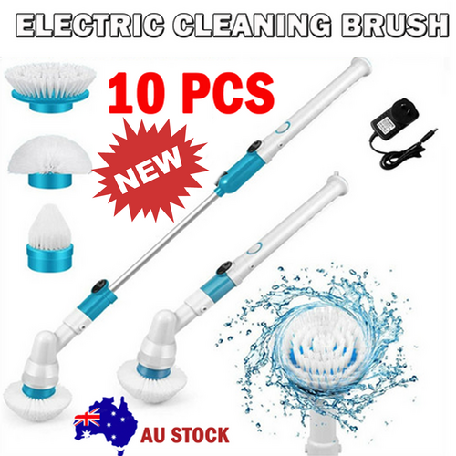 V201-FAZ0120DB8AUX10-189546-00 10PCS Rechargeable Spin Scrubber Electric Turbo Scrub Cleaning Brush Cordless Kit - Image 1