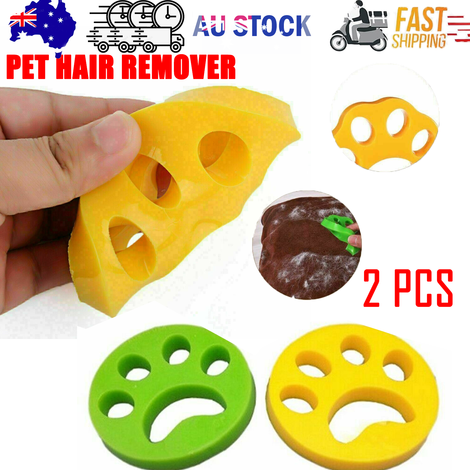 V201-W10739568-202504031813-00 2 Pcs Pet Hair Remover Floating Fur Catcher Laundry Lint Dog CAT Washing Machine - Image 1