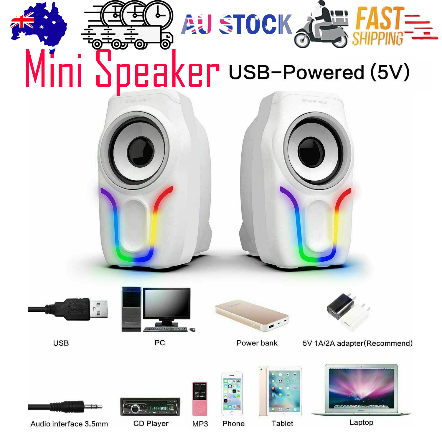 V201-W11170701-202504011248-00 Wired Mini Gaming Speakers with 3.5mm, Portable Computer Mini Speakers for Music - Image 1