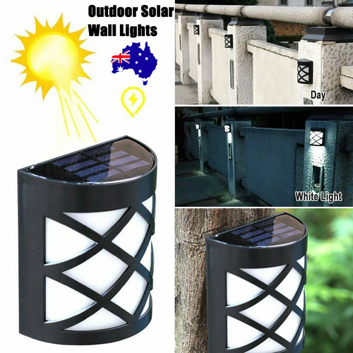 V201-W12063042-186550-00 Outdoor Solar Wall Lights Door Garden Step Bright 6 LED Fence Light Path Lamp AU - Image 1