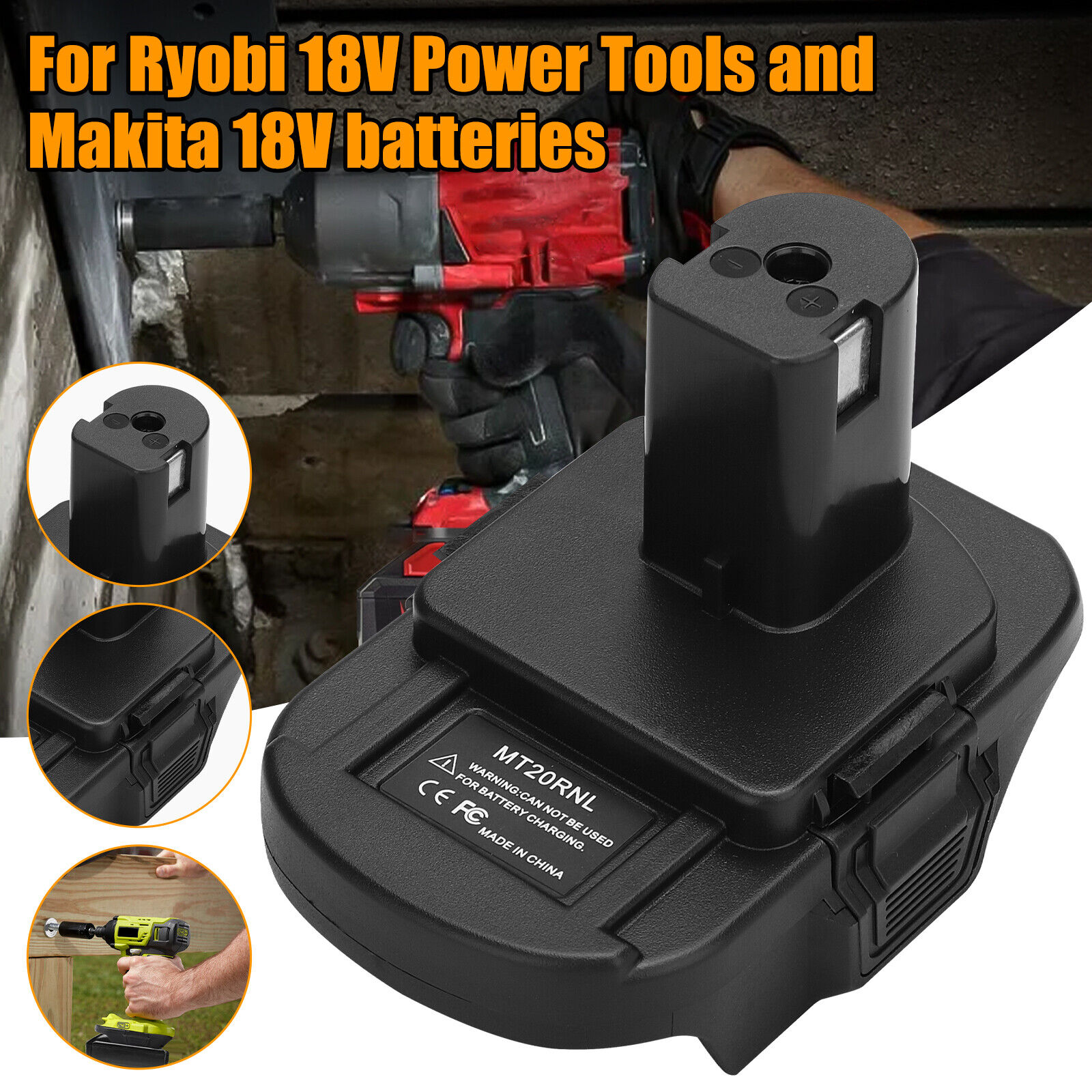 V201-W12513631-202504141836-00 Battery Adapter MT20RNL for Makita Li-ion Batteries Convert to Ryobi 18V Tools - Image 1