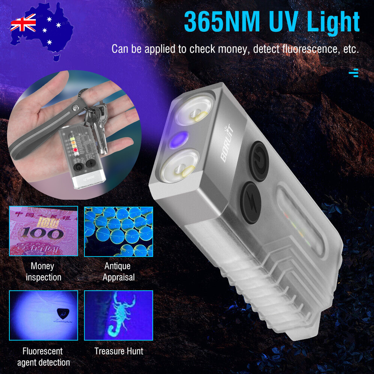 V201-W12552808-202504031805-00 V10 LED Keychain EDC Flashlight USB Rechargeable Magnetic Torch Work Lamp - Image 1