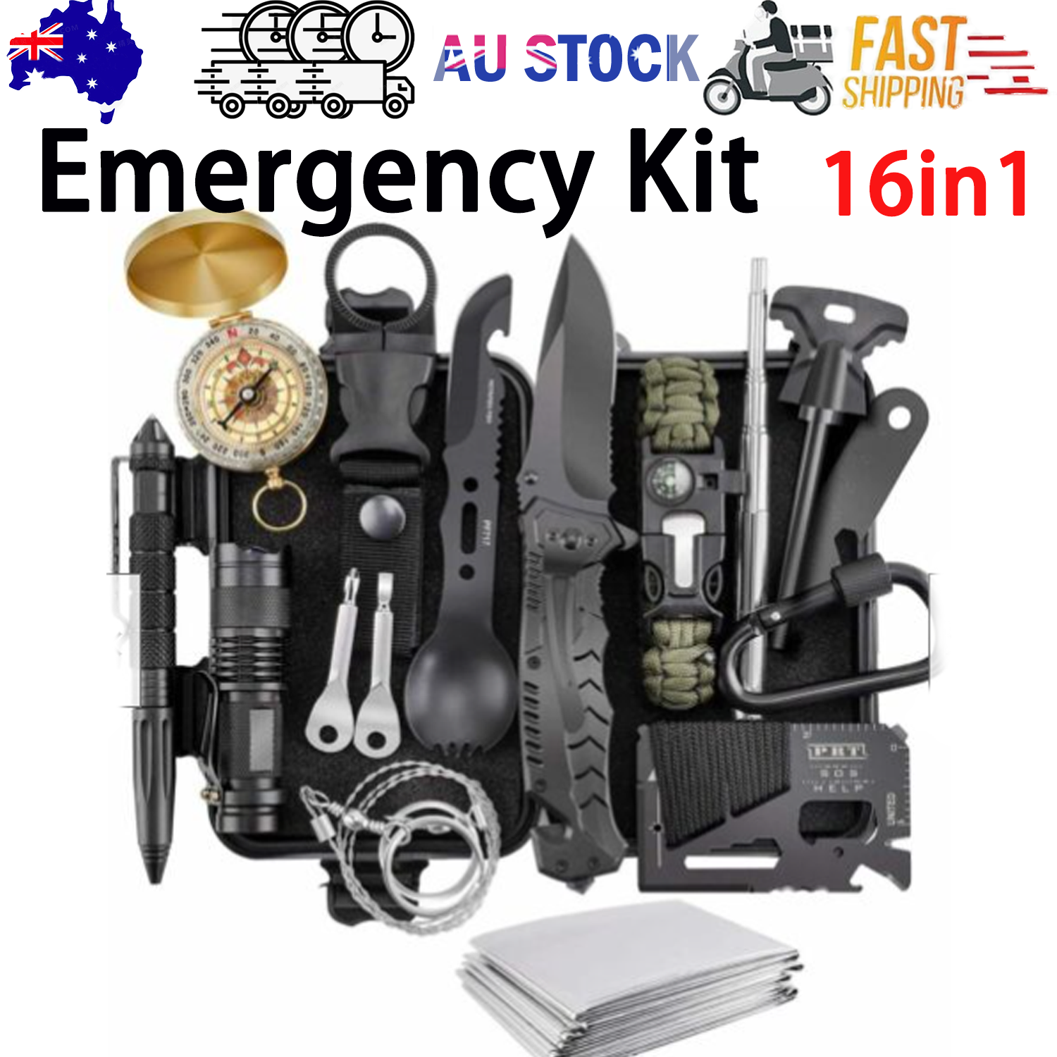 V201-W12991620-202504141829-00 16in1 SOS Kit Outdoor Emergency Equipment Box For Camping Survival Gear - Image 1