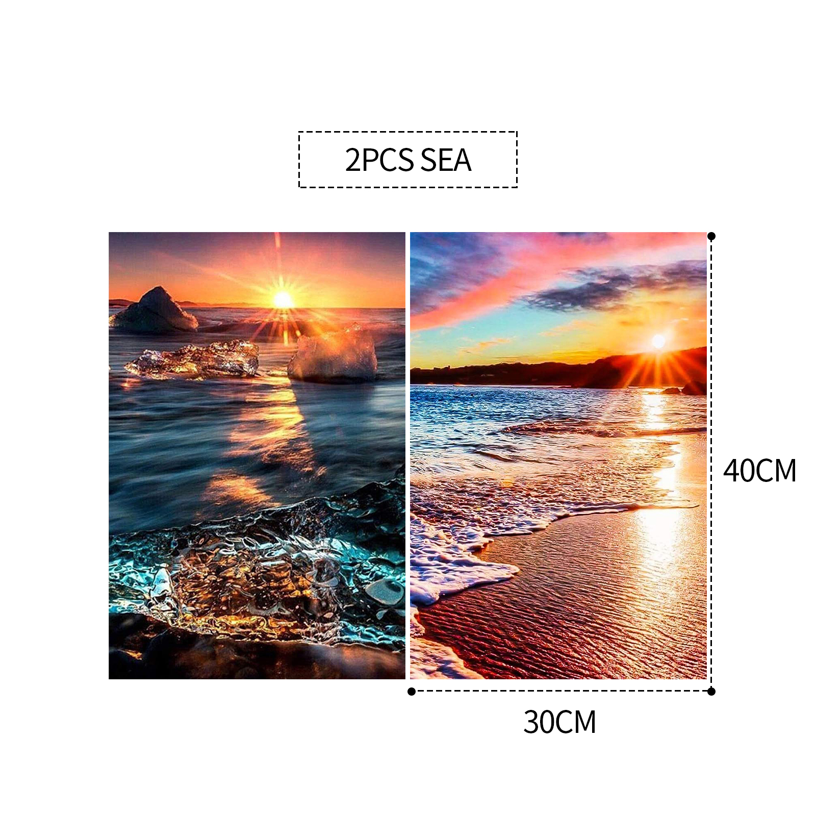 V201-W13175816-197403-00 2PCS 5D Diamond Painting Kits Diamond Glue Art Kit Paint for Adults Kids DIY Gift 40x30cm - Image 1