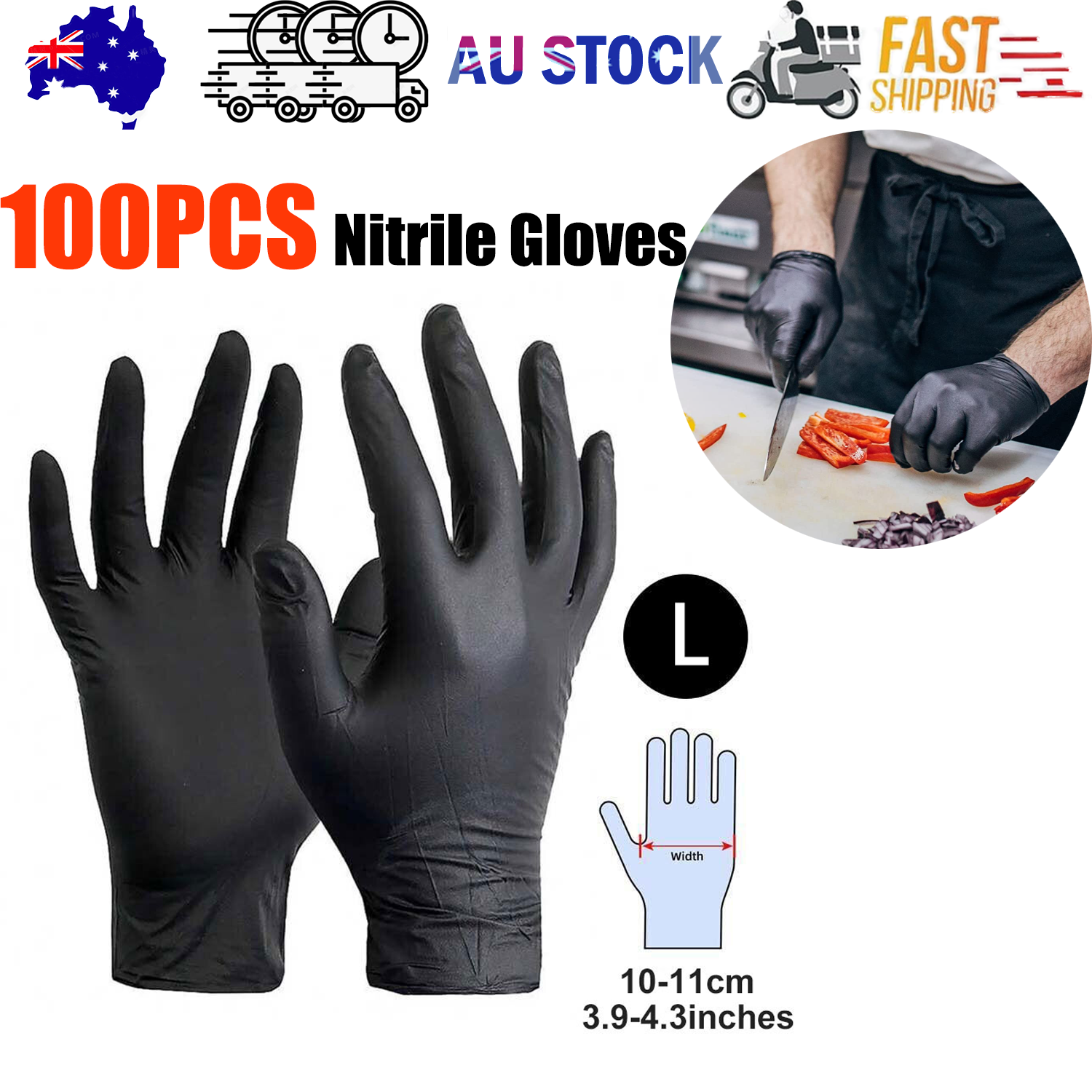 V201-W13213930-202505071529-00 6g Flexible Disposable Nitrile Gloves For Mechanic Work Food Prepa 100pcs L - Image 1