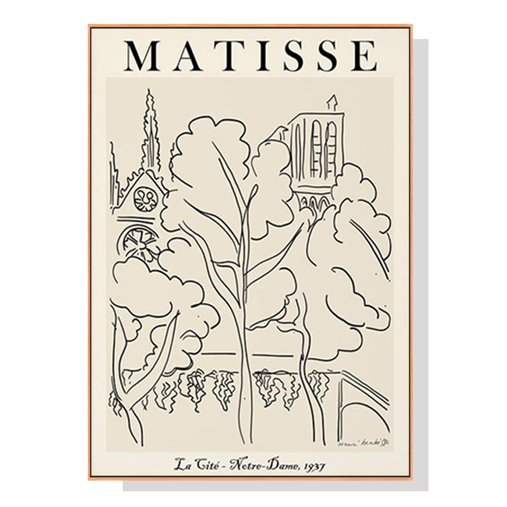 V207-1053_Line-Art-By-Henri-Matisse-wood_1 Wall Art 60cmx90cm Line Art By Henri Matisse Wood Frame Canvas - Image 1