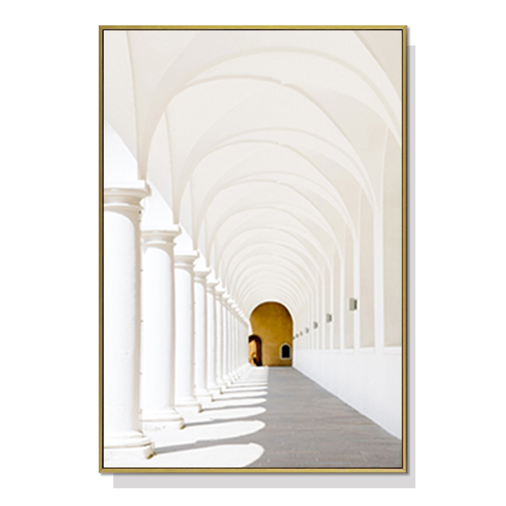V207-1093_Long-Corridor-Style-A_1 Wall Art 70cmx100cm Long Corridor Style A Gold Frame Canvas - Image 1