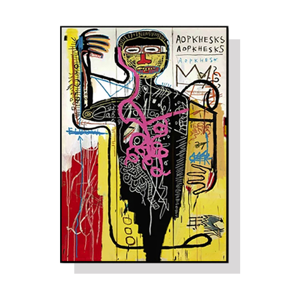 V207-1194_Versus-Medici-By-Michel-Basquiat_1 Wall Art 60cmx90cm Versus Medici Black Frame Canvas - Image 1