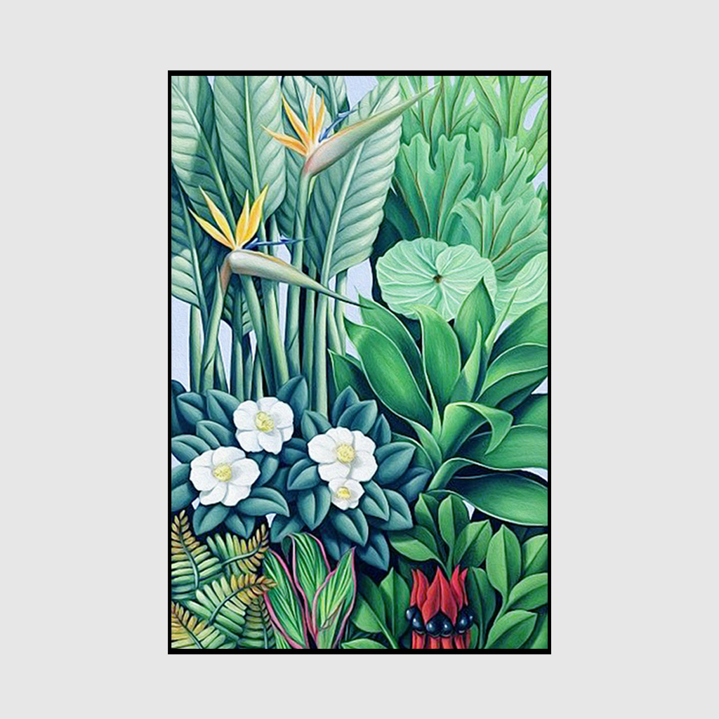 V207-1227_Tropical-plants_2 Wall Art 60cmx90cm Tropical plants Black Frame Canvas - Image 1