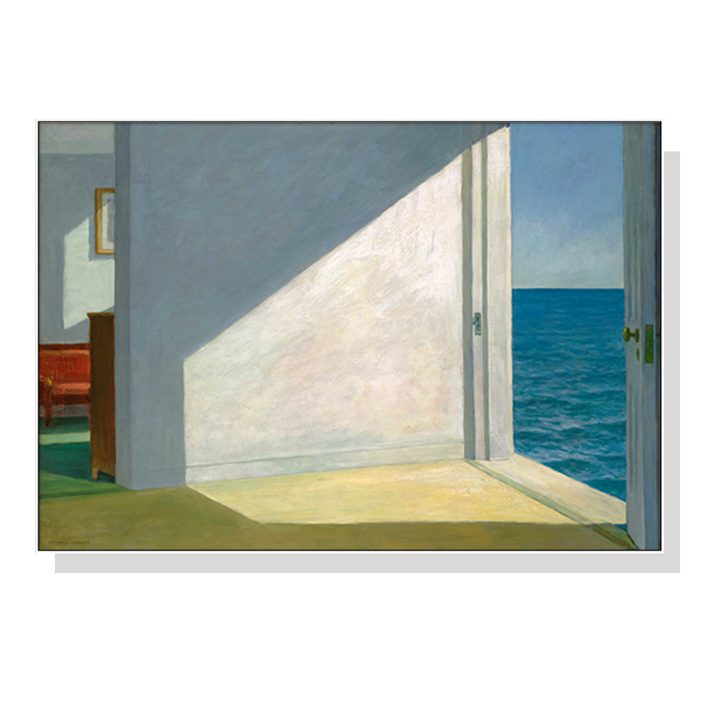 V207-1483-66224-00 Wall Art 50cmx70cm Room By The Sea By Edward Hopper White Frame Canvas - Image 1
