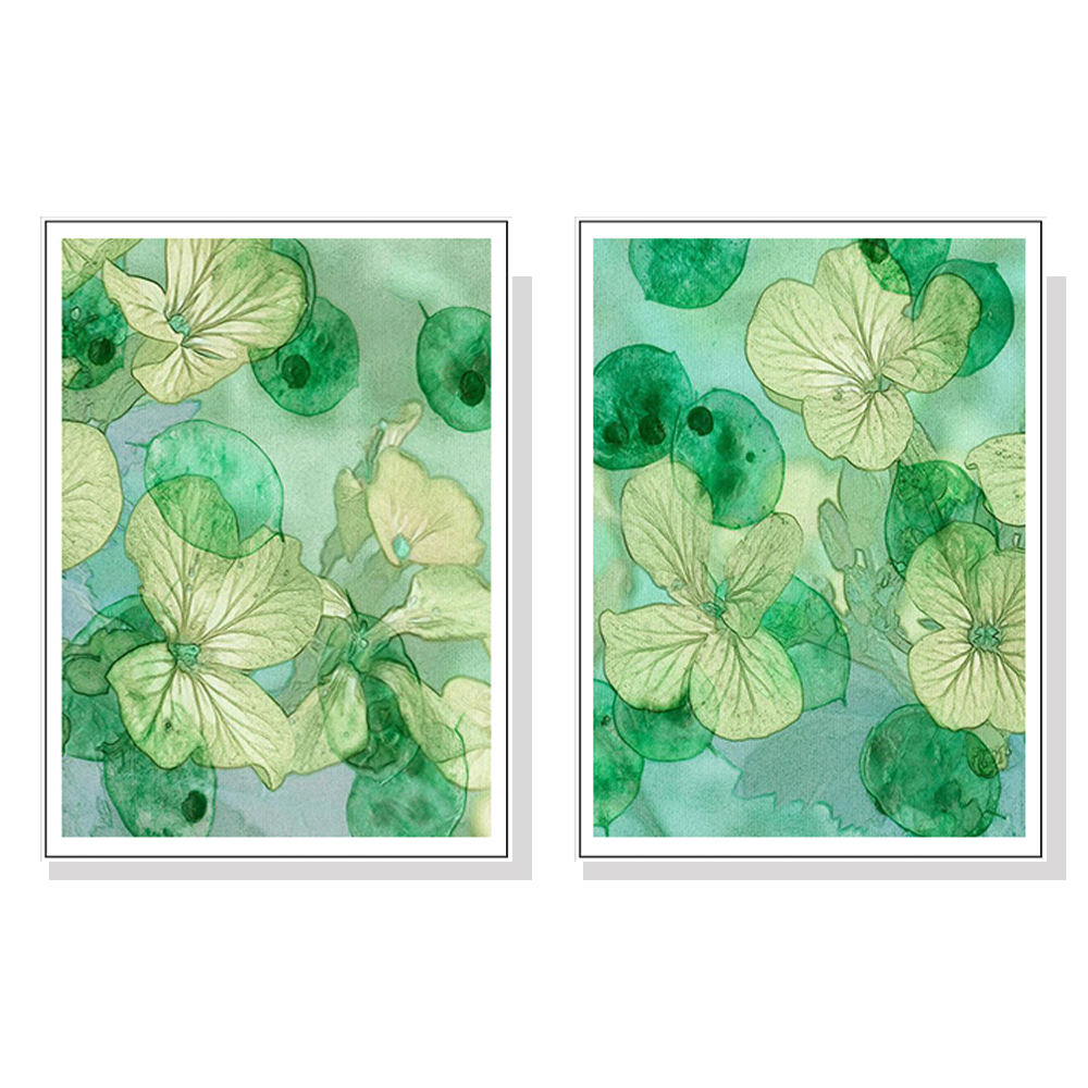 V207-1535-66568-00 Wall Art 70cmx100cm Zanzibar Gem 2 Sets White Frame Canvas - Image 1