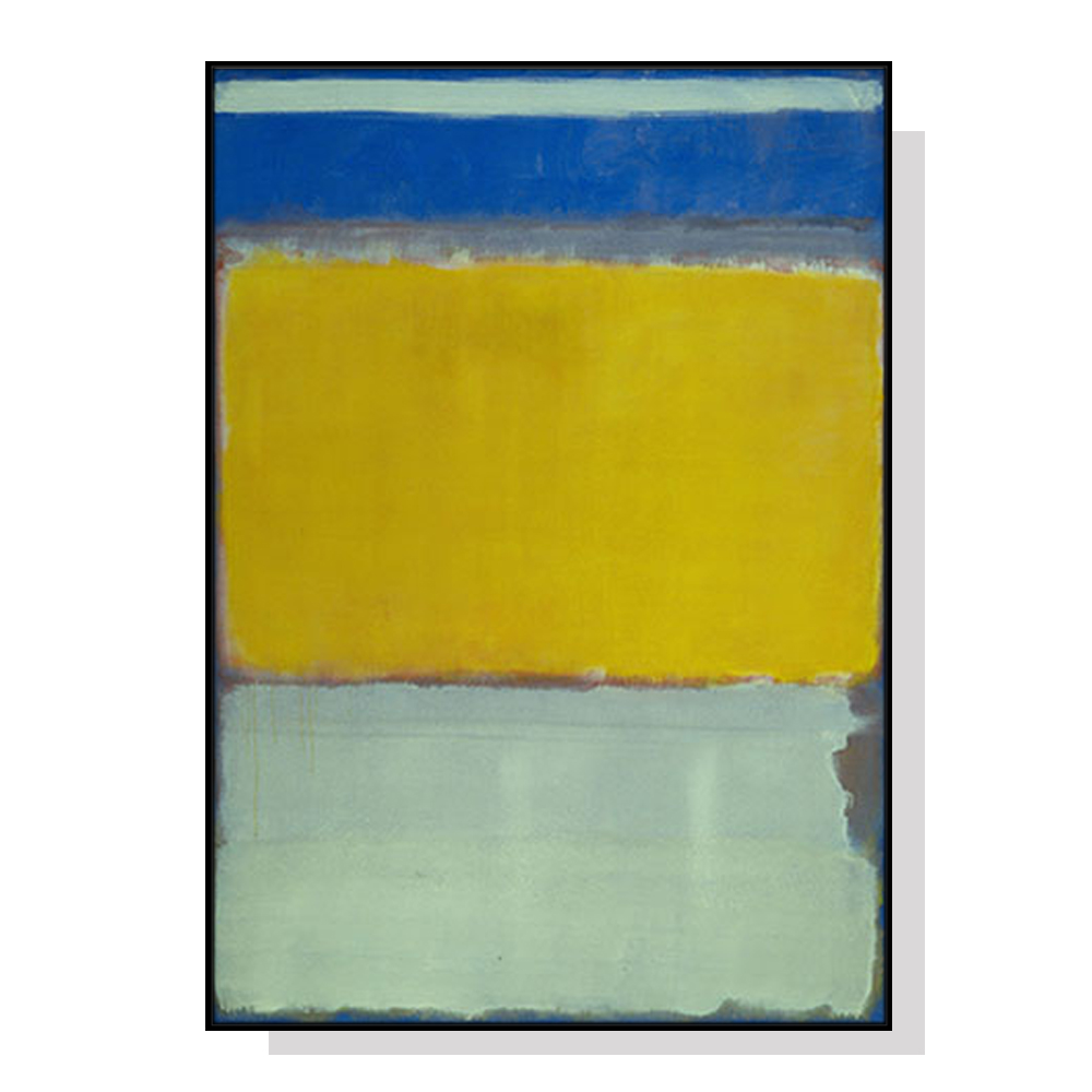 V207-1711-75063-00 Wall Art 50cmx70cm Blue Yellow Green By Mark Rothko Black Frame Canvas - Image 1