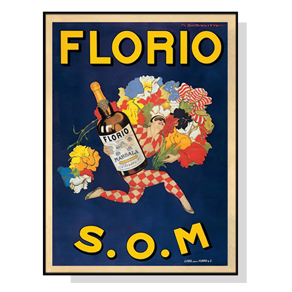 V207-18072-130823-00 Wall Art 90cmx135cm Florio S.O.M Black Frame Canvas - Image 1