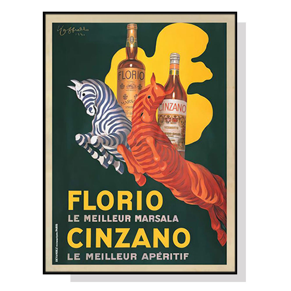 V207-18513-130767-00 Wall Art 100cmx150cm Florio Cinzano Black Frame Canvas - Image 1