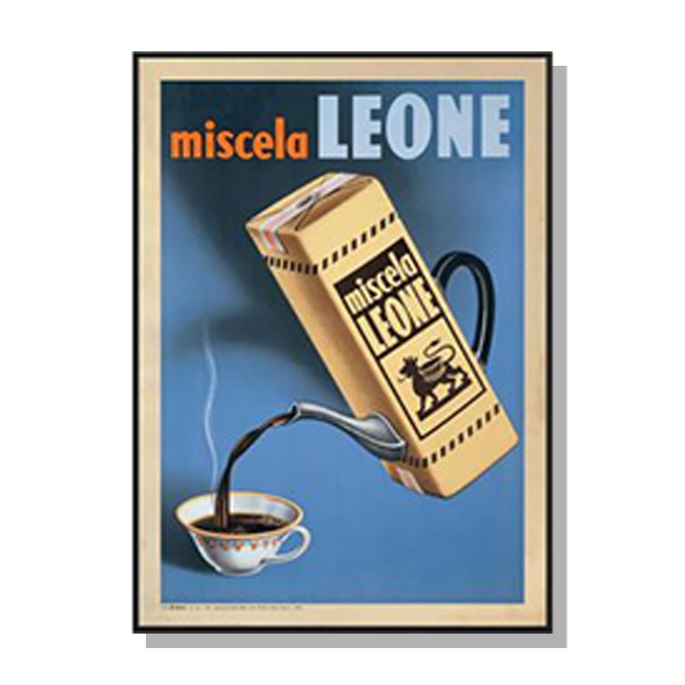 V207-1880-83886-00 Wall Art 70cmx100cm Miscela Leone, 1950 Black Frame Canvas - Image 1