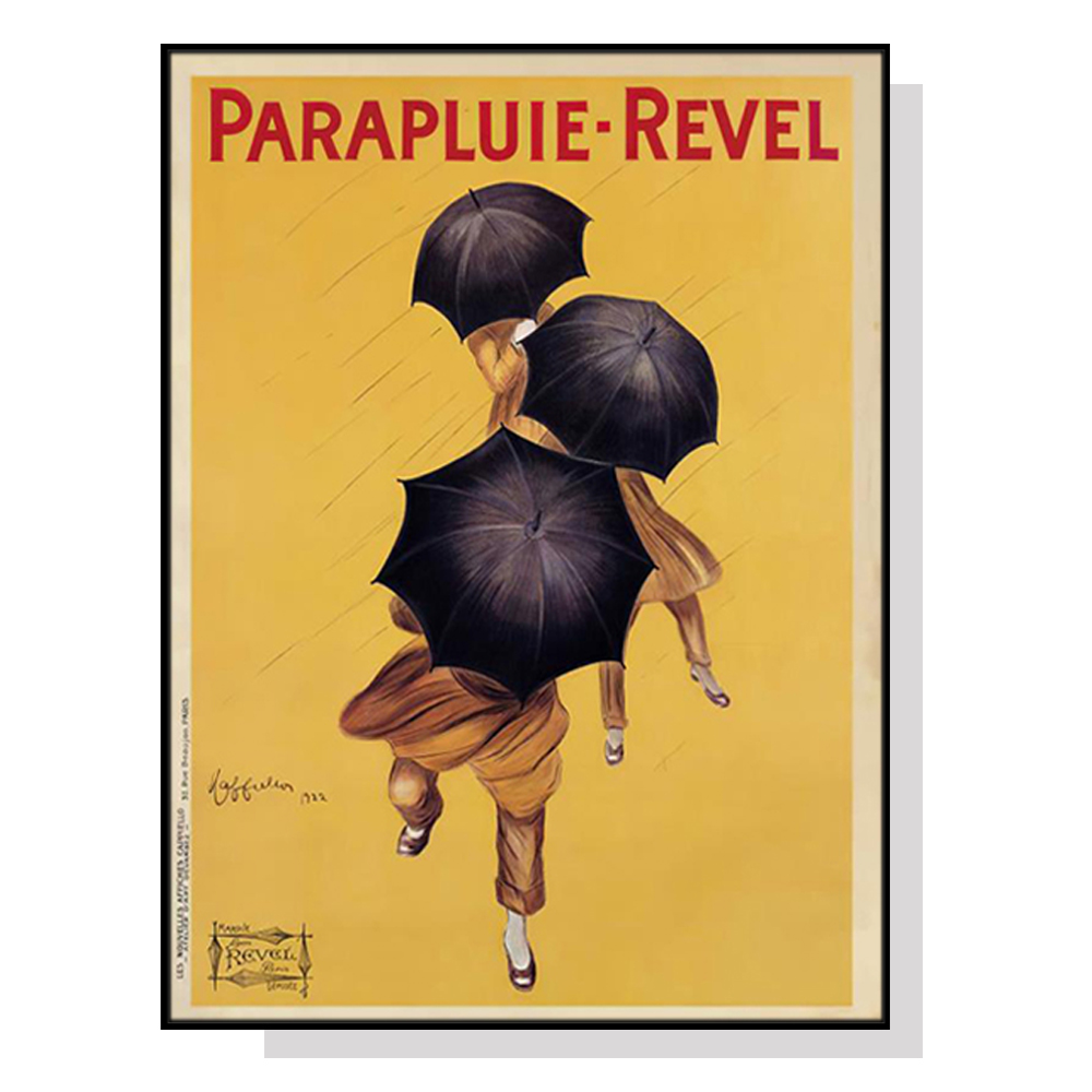 V207-1882-83946-00 Wall Art 50cmx70cm Parapluie Revel Black Frame Canvas - Image 1
