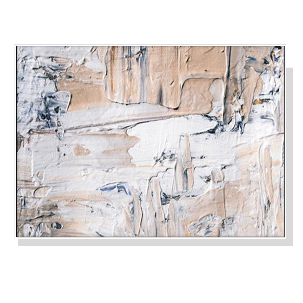 V207-1966-87355-00 Wall Art 50cmx70cm Modern Abstract Oil Painting Style White Frame Canvas - Image 1