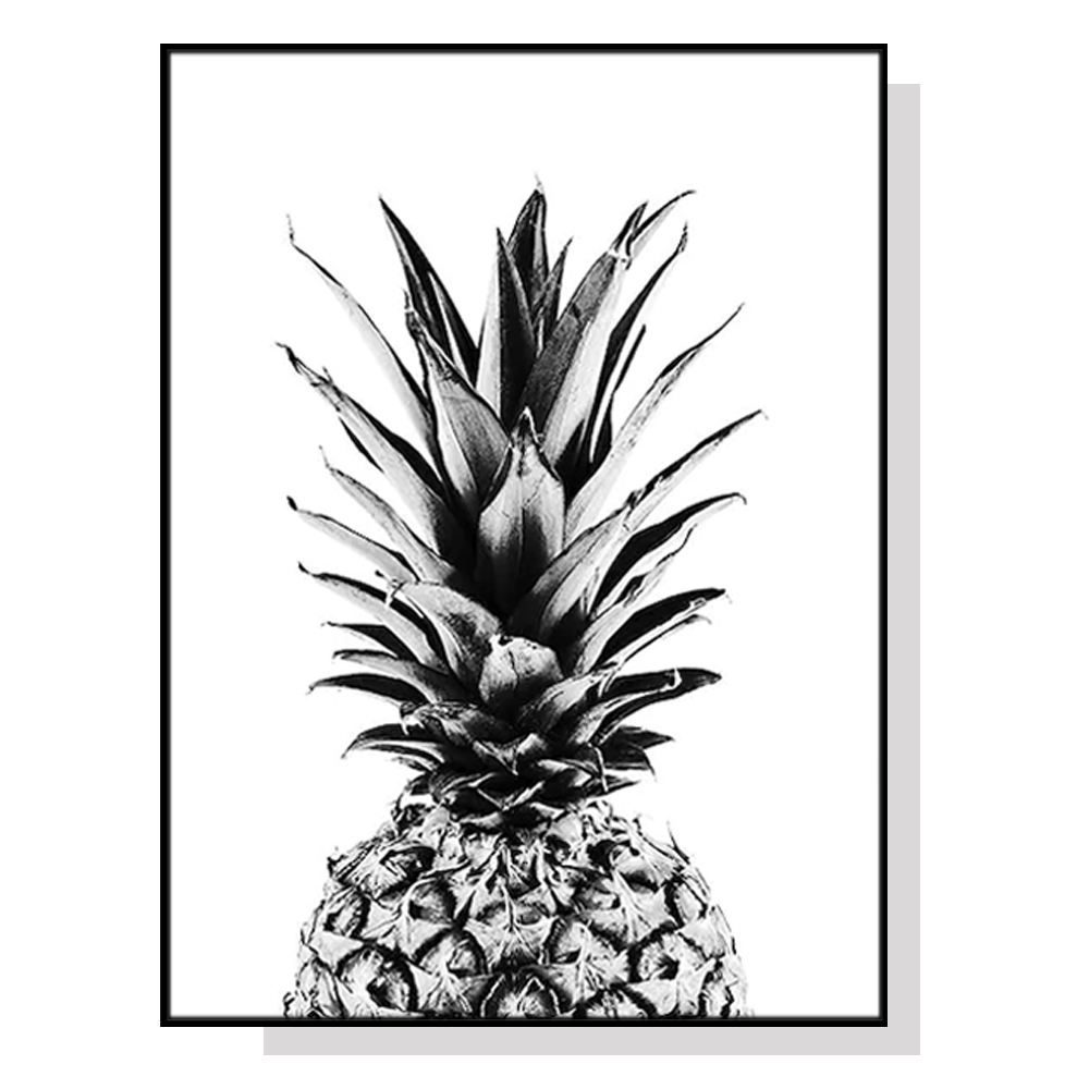 V207-1978-87520-00 Wall Art 50cmx70cm Pineapple Black Frame Canvas - Image 1