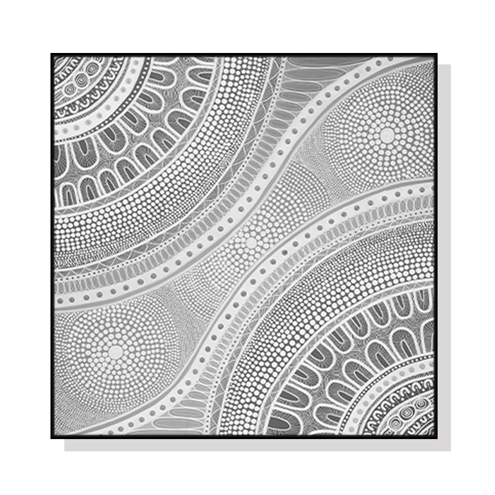 V207-2039-88980-00 Wall Art 80cmx80cm Nayiri Bami Black Frame Canvas - Image 1