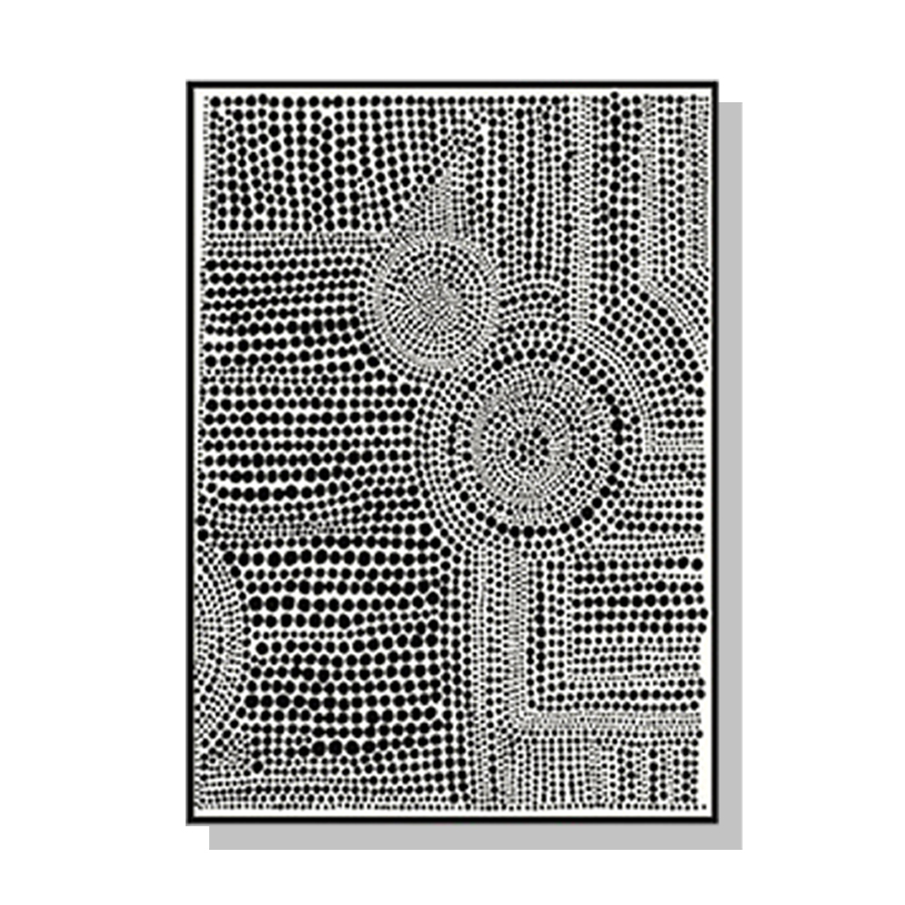 V207-2068-88991-00 Wall Art 50cmx70cm Clustered Dots A Black Frame Canvas - Image 1