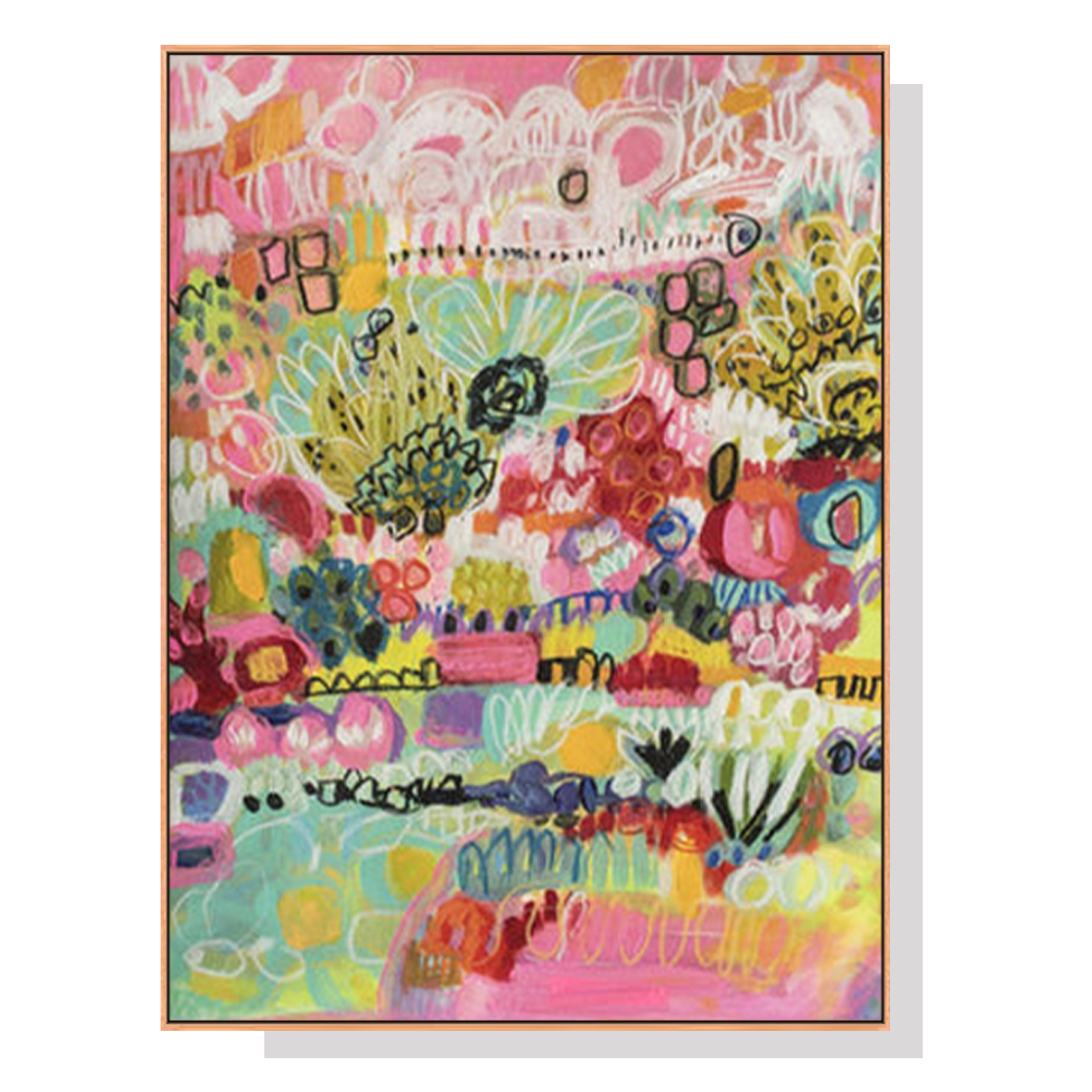 V207-2078-89464-00 Wall Art 70cmx100cm Summer Smile A Wood Frame Canvas - Image 1