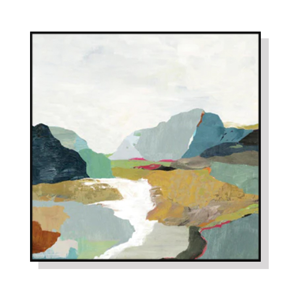 V207-2111-89653-00 Wall Art 60cmx60cm September Afternoon Black Frame Canvas - Image 1