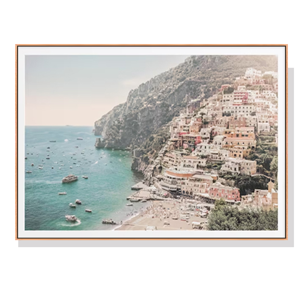 V207-21271-97537-00 Wall Art 40cmx60cm Italy Amalfi Coast Wood Frame Canvas - Image 1