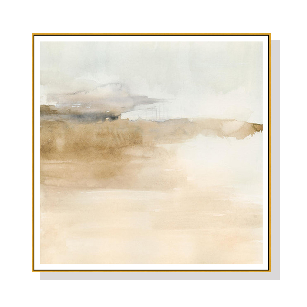 V207-21593-97498-00 Wall Art 100cmx100cm Atmospheric Edge II Gold Frame Canvas - Image 1