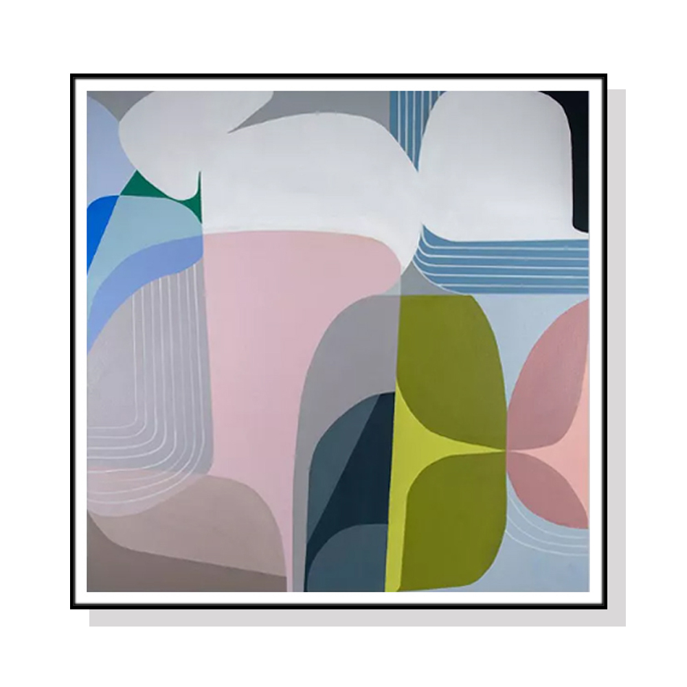 V207-2184-91370-00 Wall Art 70cmx70cm Skyways Black Frame Canvas - Image 1