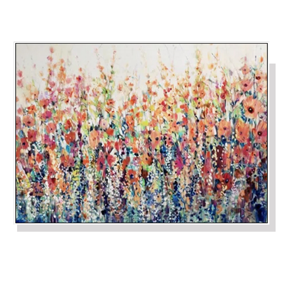 V207-2186-91368-00 Wall Art 50cmx70cm Flourish Of Spring White Frame Canvas - Image 1