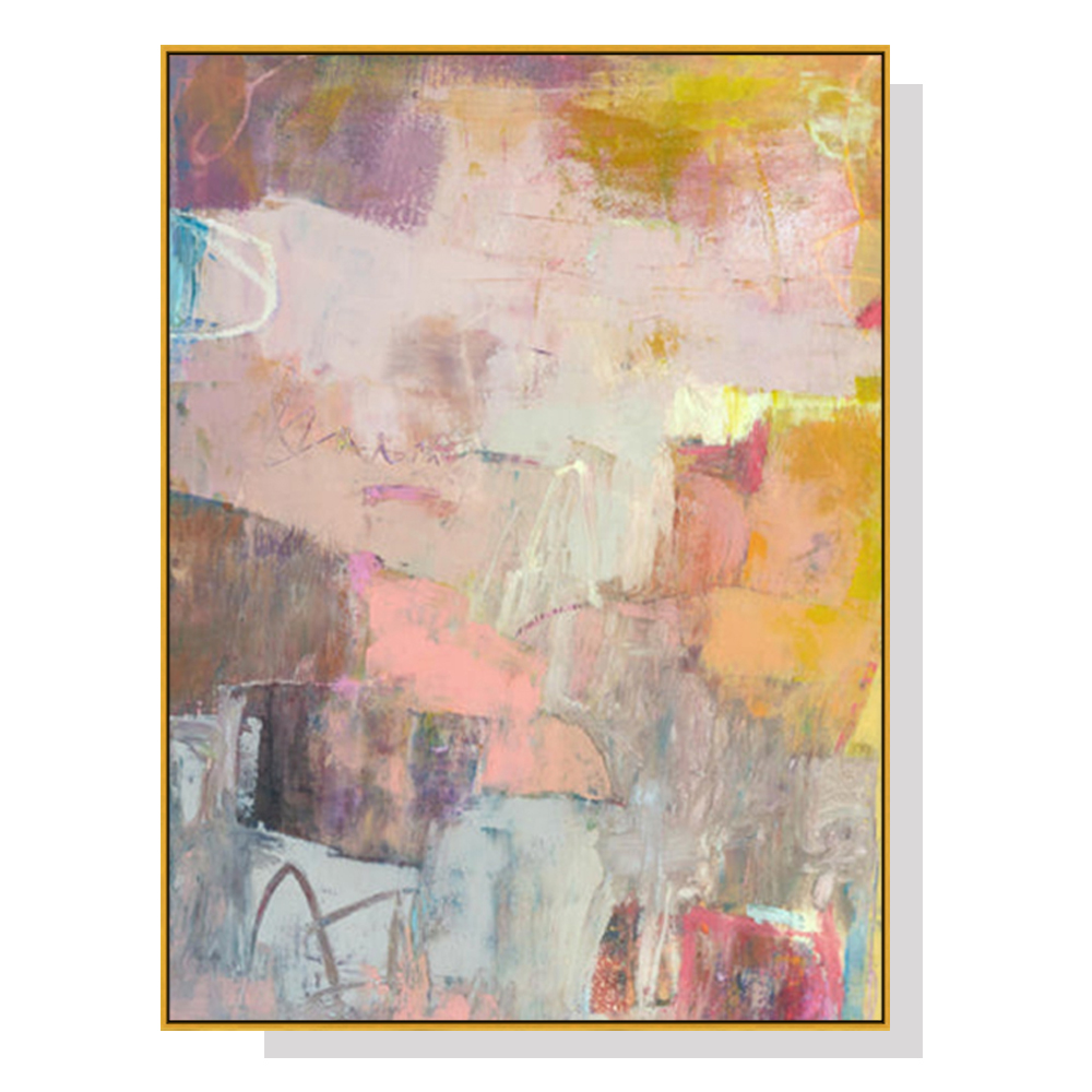 V207-2243-94310-00 Wall Art 80cmx120cm Lann II Gold Frame Canvas - Image 1