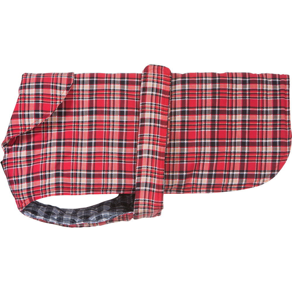 V208-CSTR-40-71908-00 Tartan Red Dog Coat 40cm - Image 1