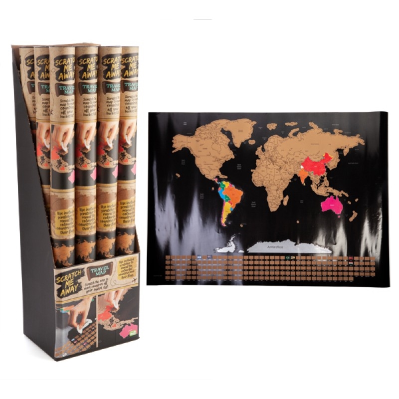 V210-2613294-90691-00 Scratch Me Away World Travel Map - Image 1