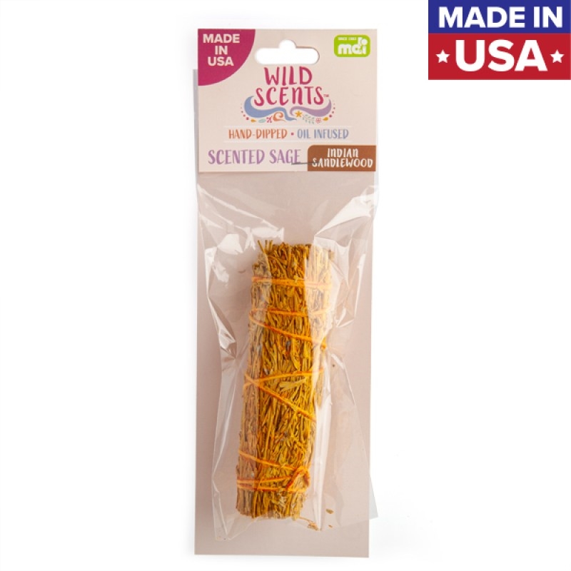 V210-2670898_SDC_2670898_2022-25-2-16-40-17 Wild Scents Indian Sandalwood Sage Smudge Stick - Image 1