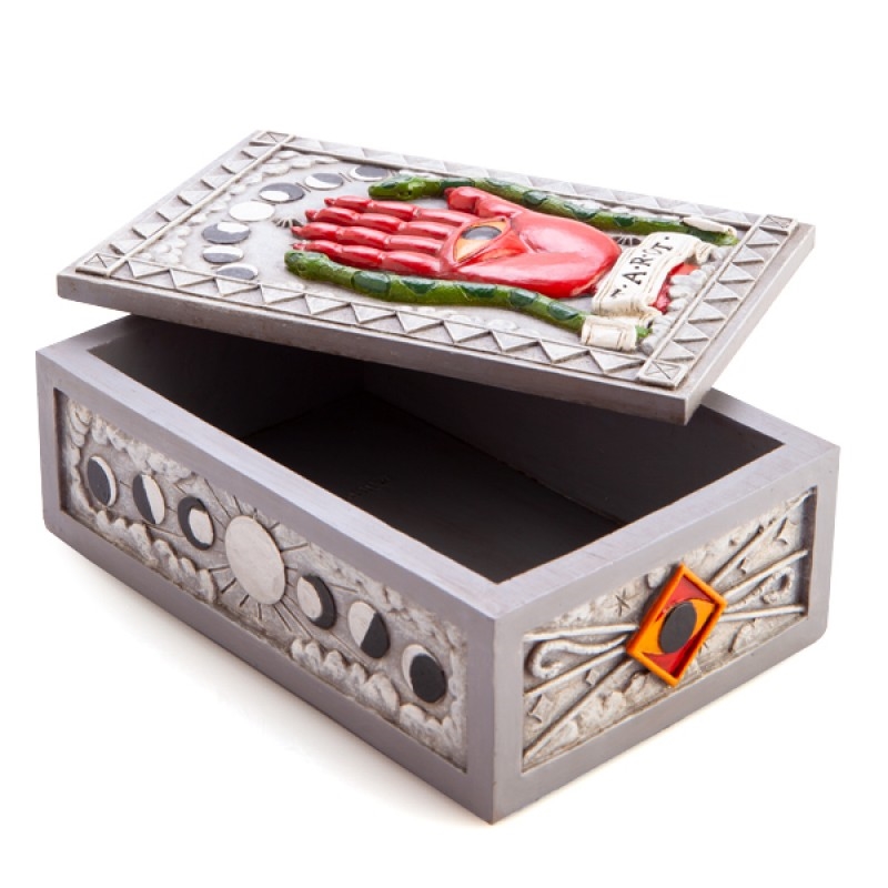 V210-2670958-89310-00 Silver Hamsa Tarot Box - Image 1