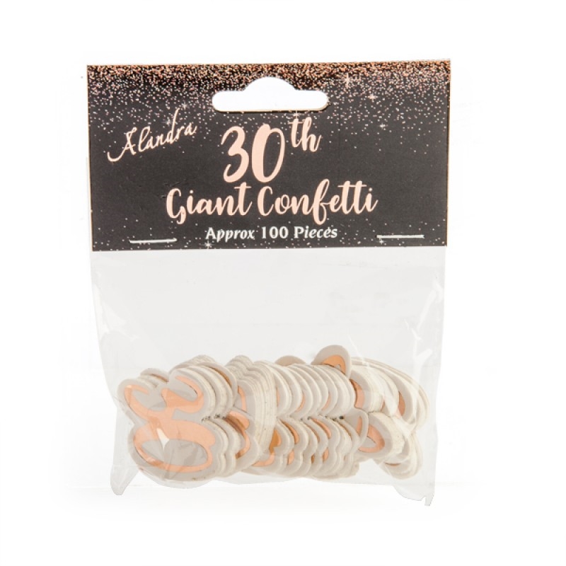 V210-2671089-92331-00 30th Rose Gold Giant Confetti (100 pcs) - Image 1